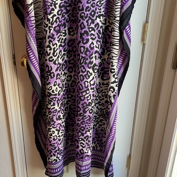 NWT JESSICA TAYLOR PURPLE & BLACK CAFTAN - Picture 2 of 9